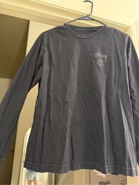 Stussy Black Long Sleeve Shirt with Chest Logo